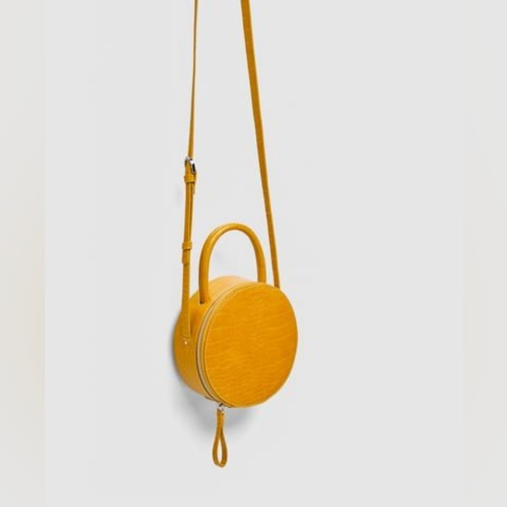 Zara Circular Yellow Crossbody Purse
